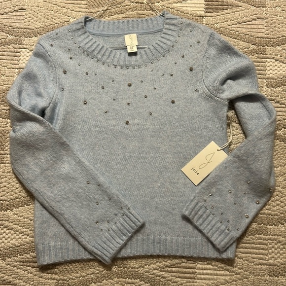 Joie Light Blue Sweater with Rhinestone Details - Picture 2 of 4